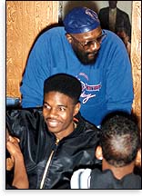 Isaac Hayes with students